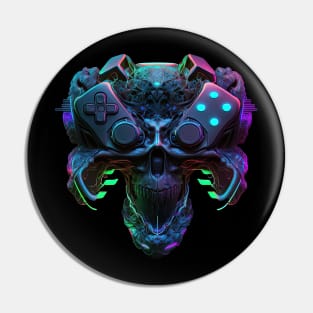 Gamer's Cybernetic Skull Pin