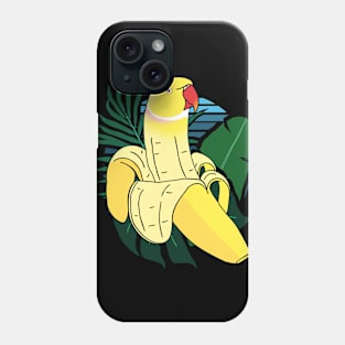 Banana Indian Ringneck - forest background Phone Case