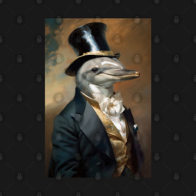 Dapper Dolphin Animal Portrait by YeCurisoityShoppe