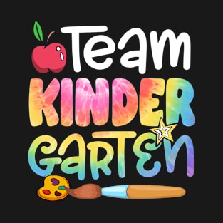 Team Kindergarten Tie Dye Funny Back To School Teacher Boys Girls Kids T-Shirt