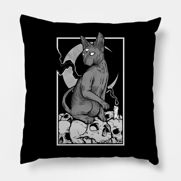 Occult Cat Pillow by Deniart