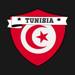 TUNISIA COUNTRY SHIELD, MINIMALIST TUNISIA FLAG, I LOVE TUNISIA , BORN IN TUNISIA , TUNISIA BADGE SHIELD T-Shirt