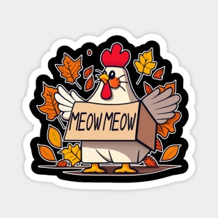 Funny Turkey Cat Meow Thanksgiving Day Shirt For Men Women Magnet