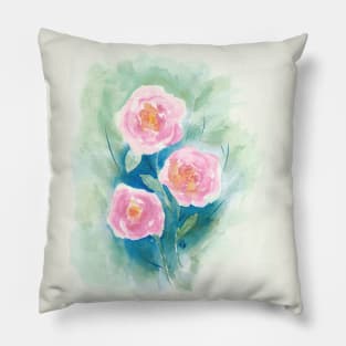 Loose Roses 4 - Pink and Yellow Pillow