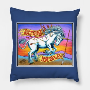 Unicorn - Strong and Brave Pillow