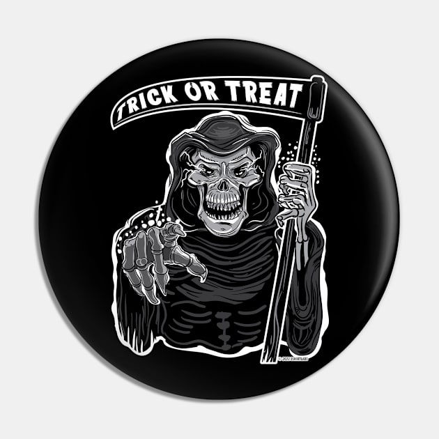 Grim Reaper Trick or Treat by eShirtlabs Pin by eShirtLabs