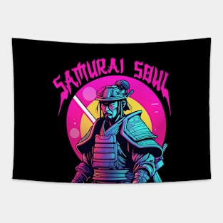 Cyberpunk Samurai, Samurai Soul, Neon Samurai Tapestry