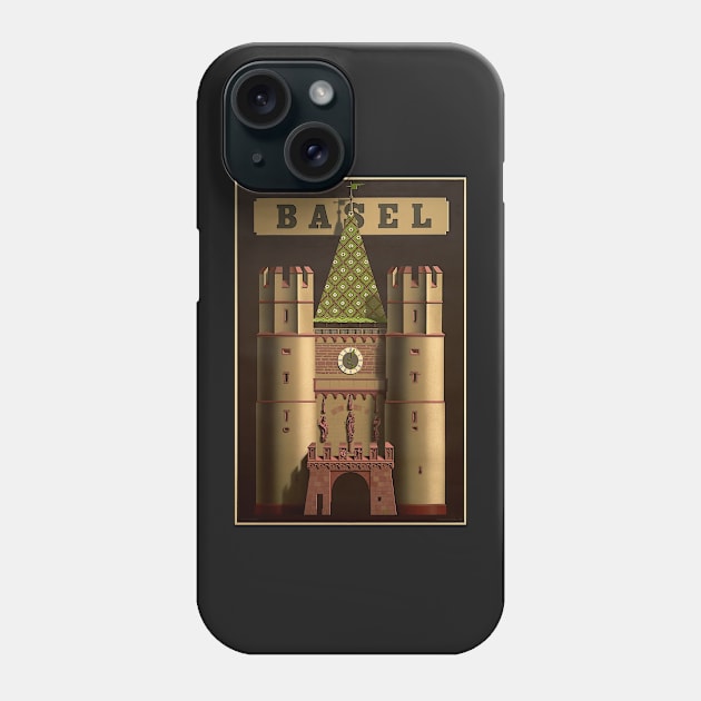 Bale,Basel,Spalentor,City Gate,Switzerland,Travel Poster Phone Case by BokeeLee