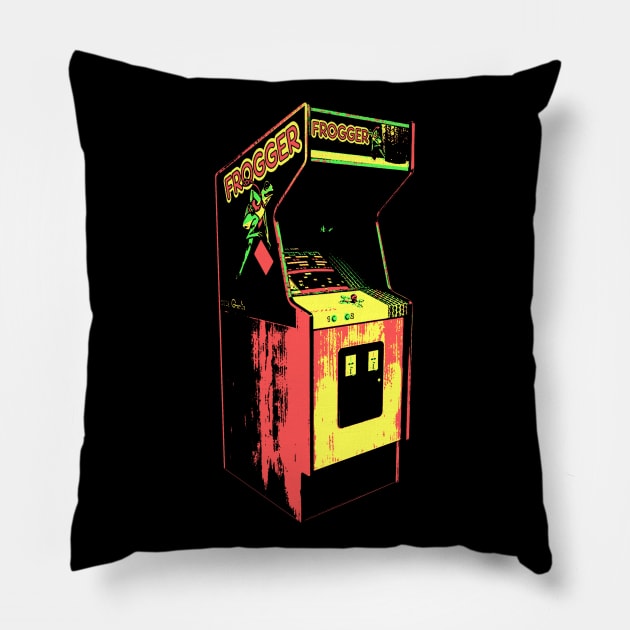 Frogger Retro Arcade Game 2.0 Pillow by C3D3sign