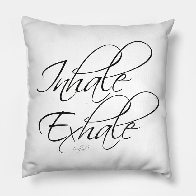 Inhale Exhale Pillow by froileinjuno