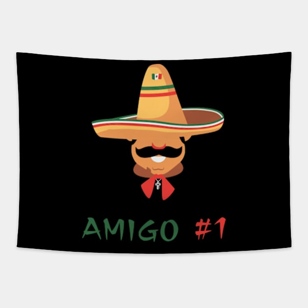 Funny Mexican Amigo #1 Group Matching Tapestry by Shopinno Shirts