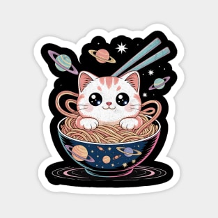 Chubby Kitty Space Ramen Magnet