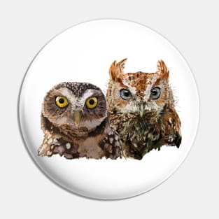 Little Owl and Scops Owl Pin