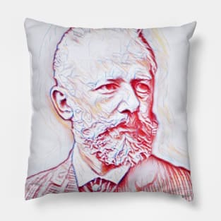 Pyotr Ilyich Tchaikovsky Portrait | Pyotr Ilyich Tchaikovsky Artwork | Line Art Pillow