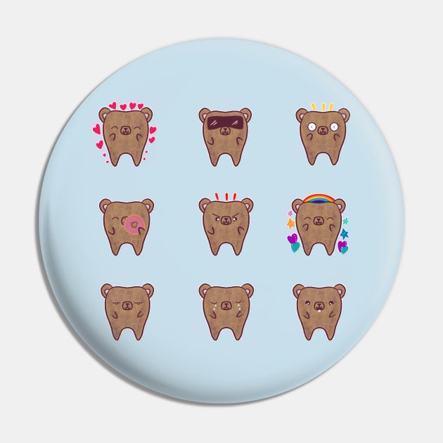 Molar Bear Pin by Happimola