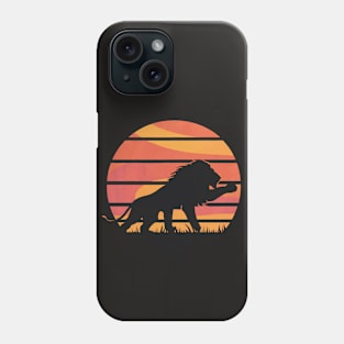 Golden Hour Majesty: The Lion at Sunset Phone Case