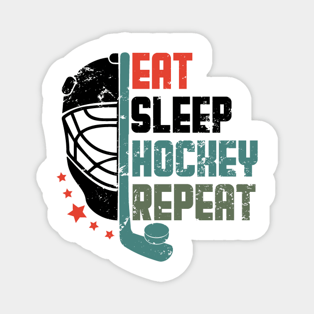 Eat Sleep Hockey Repeat Magnet by Thoratostore