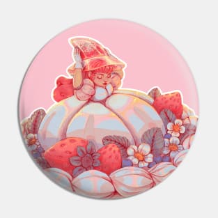 Little witch in a sweet strawberry cake Pin