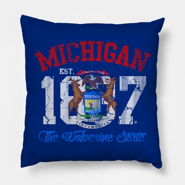 Michigan The Wolverine State Pillow by E