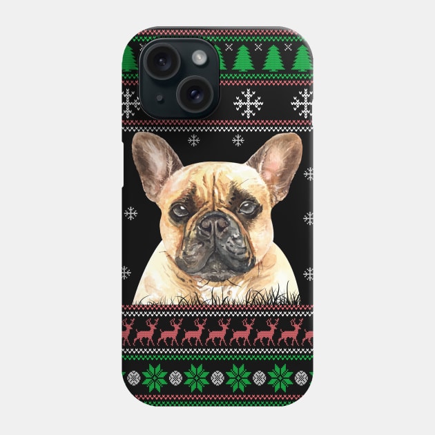 Cute French Bulldog Lover Ugly Christmas Sweater For Women And Men Funny Gifts Phone Case by uglygiftideas