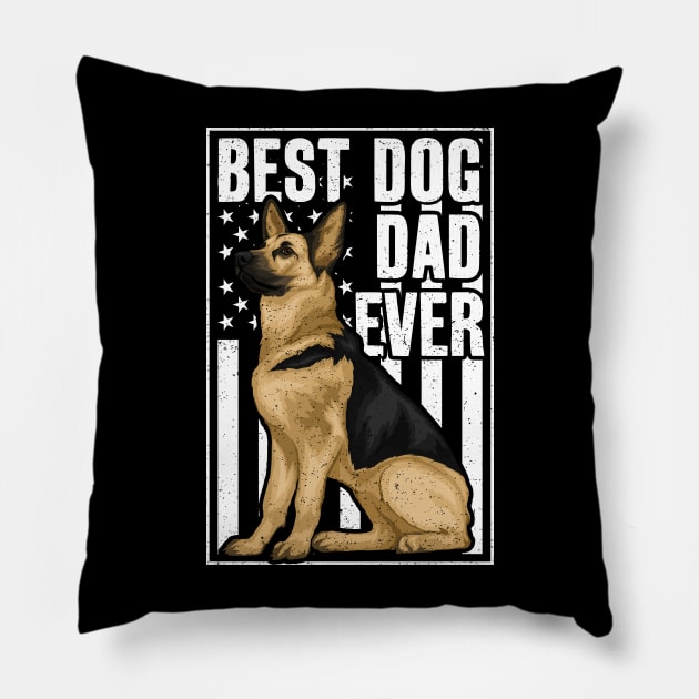 Best Dog Dad Ever German Shepherd Pillow by RadStar