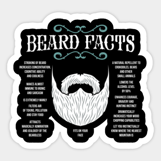 Beard Facts - Bearded Man Masculine Masculinity - Bearded Man - Sticker ...