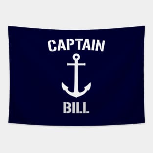 Nautical Captain Bill Personalized Boat Anchor Tapestry