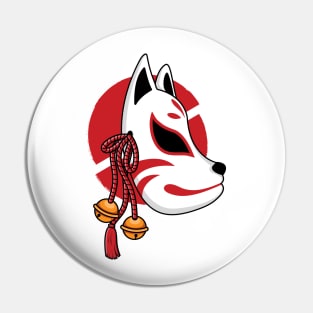 Japanese kitsune mask Pin