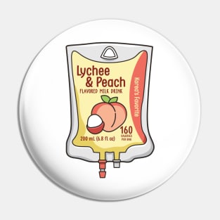 Aesthetic Korean Lychee and Peach Flavored Milk IV Bag for medical and nursing students, nurses, doctors, and health workers who love milk Pin