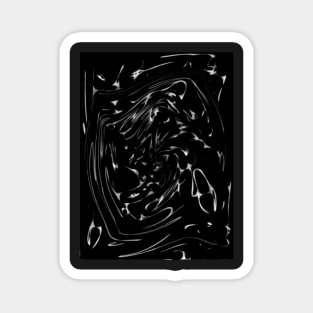 Doodles Abstract Black White Spacy Star Magnet