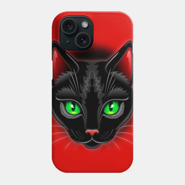 Black Cat Portrait Phone Case by BluedarkArt