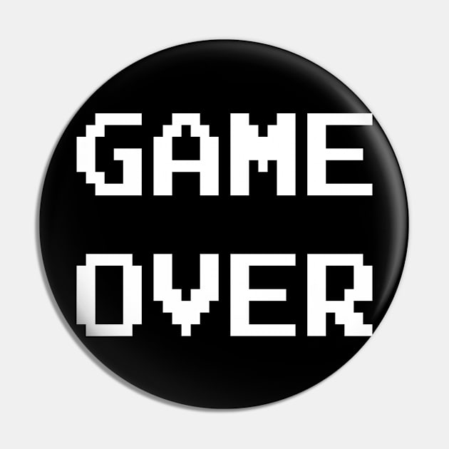 Game Over Blood Evil Retro Gamer Humor Gift Men Women Kid Pin by SmileSmith