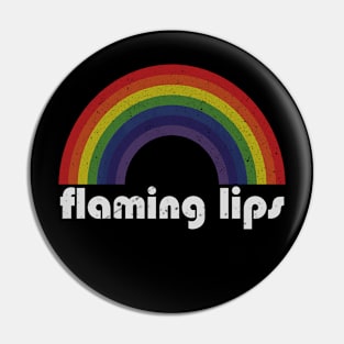 Flaming Lips Vintage Retro Rainbow Pin