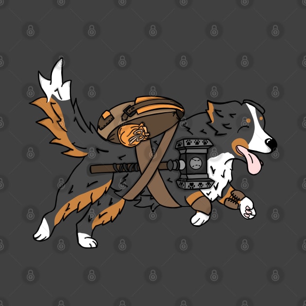 Bernese Mountain Dog Barbarian | DND Dog | Fantasy Fighter by Roll 4 Cuteness 