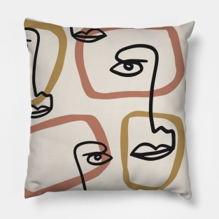 One Line Face Pillow