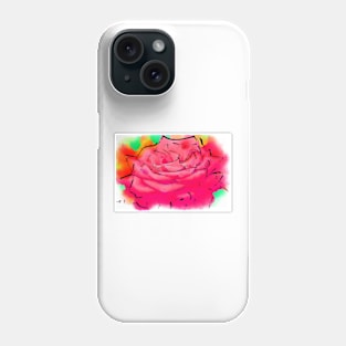 Soft Red Rose Bloom In Abstract Watercolor Phone Case