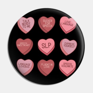 SLP Valentines Conversation Hearts Candy Speech Therapist Pin