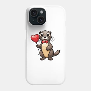 Otter Heart Balloon - Valentines Day Phone Case