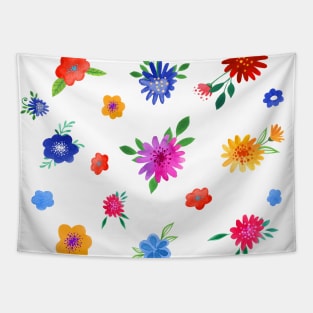 flowers blossoms brightly colored Tapestry