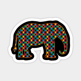 mosaic elephant illustration Magnet