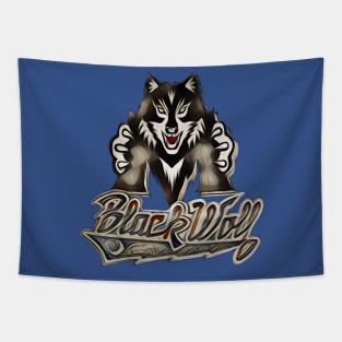 Madison Black Wolf Baseball Tapestry