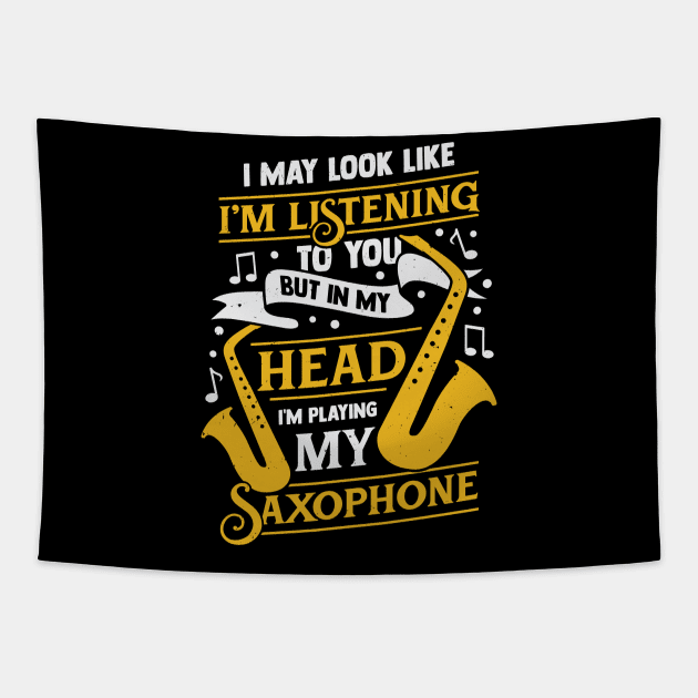 Saxophone Music Sax Player Saxophonist Gift Tapestry by Dolde08