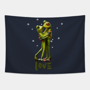 Frog and love and rain Tapestry