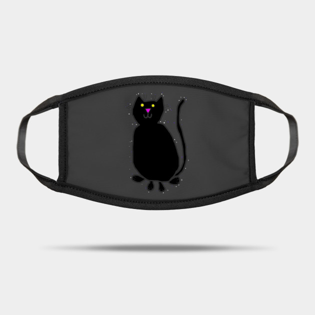 Black Cat With A Halo Of Stars Cat Mask Teepublic