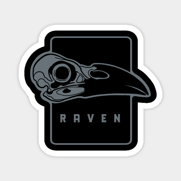 Silhouette of raven's skull Magnet by croquis design