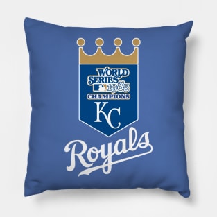 Kansas City Royals 1985 World Series Champs - White Font Pillow