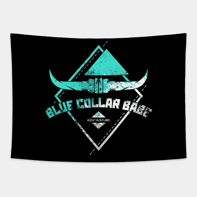 Blue Collar Babe Tapestry by Insomnia_Project