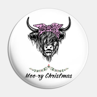 Moo-ry Christmas Pin