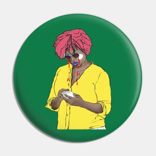 Graphic Woman crying portrait Pin