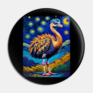 Ostrich in starry night Pin